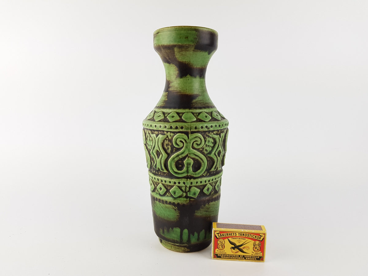Vintage ILKRA EDEL KERAMIK Green Vase 1040 23 West German Pottery 1960-70s