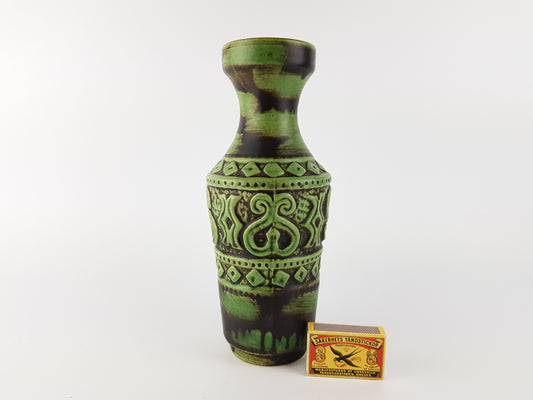 Vintage ILKRA EDEL KERAMIK Green Vase 1040 23 West German Pottery 1960-70s