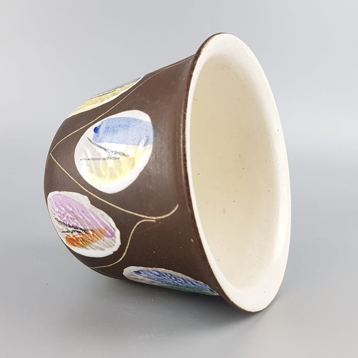 Vintage BAY KERAMIK Planter Flower Cache Pot with Kongo Decor 161-15 West German Pottery 1959s