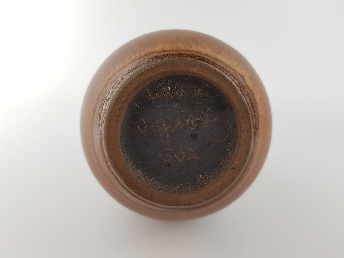 Vintage CERAMANO Brown Vase with Nubia Decor 562 West German Pottery 1960s