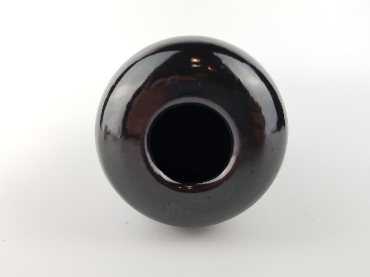 Vintage ELMER KUBICEK Studio Art Pottery Stylish Brown Vase West Germany 1960s