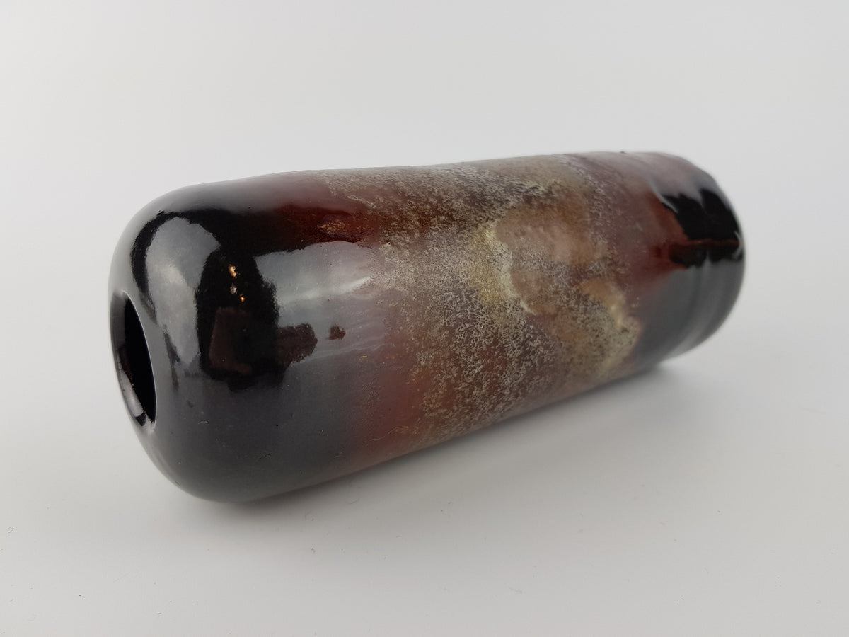 Vintage ELMER KUBICEK Studio Art Pottery Stylish Brown Vase West Germany 1960s