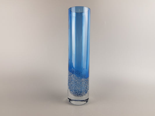 Vintage GRAL GLASWERKE DURNAU Blue Vase with Bulbs West Germany 1960s