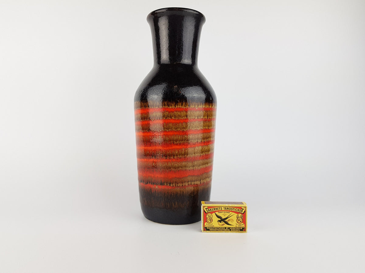 Vintage UBELACKER (U-Keramik) Orange Fat Lava Era Vase 469-30 West German Pottery 1970s