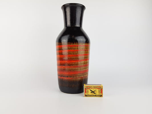 Vintage UBELACKER (U-Keramik) Orange Fat Lava Era Vase 469-30 West German Pottery 1970s