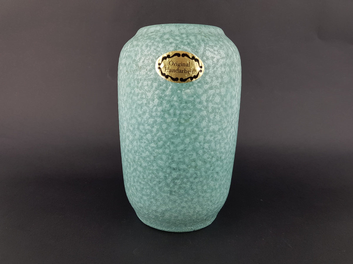 Vintage SCHEURICH KERAMIK Turqoise Fat Lava Vase, 238/18, West German Pottery 1970's