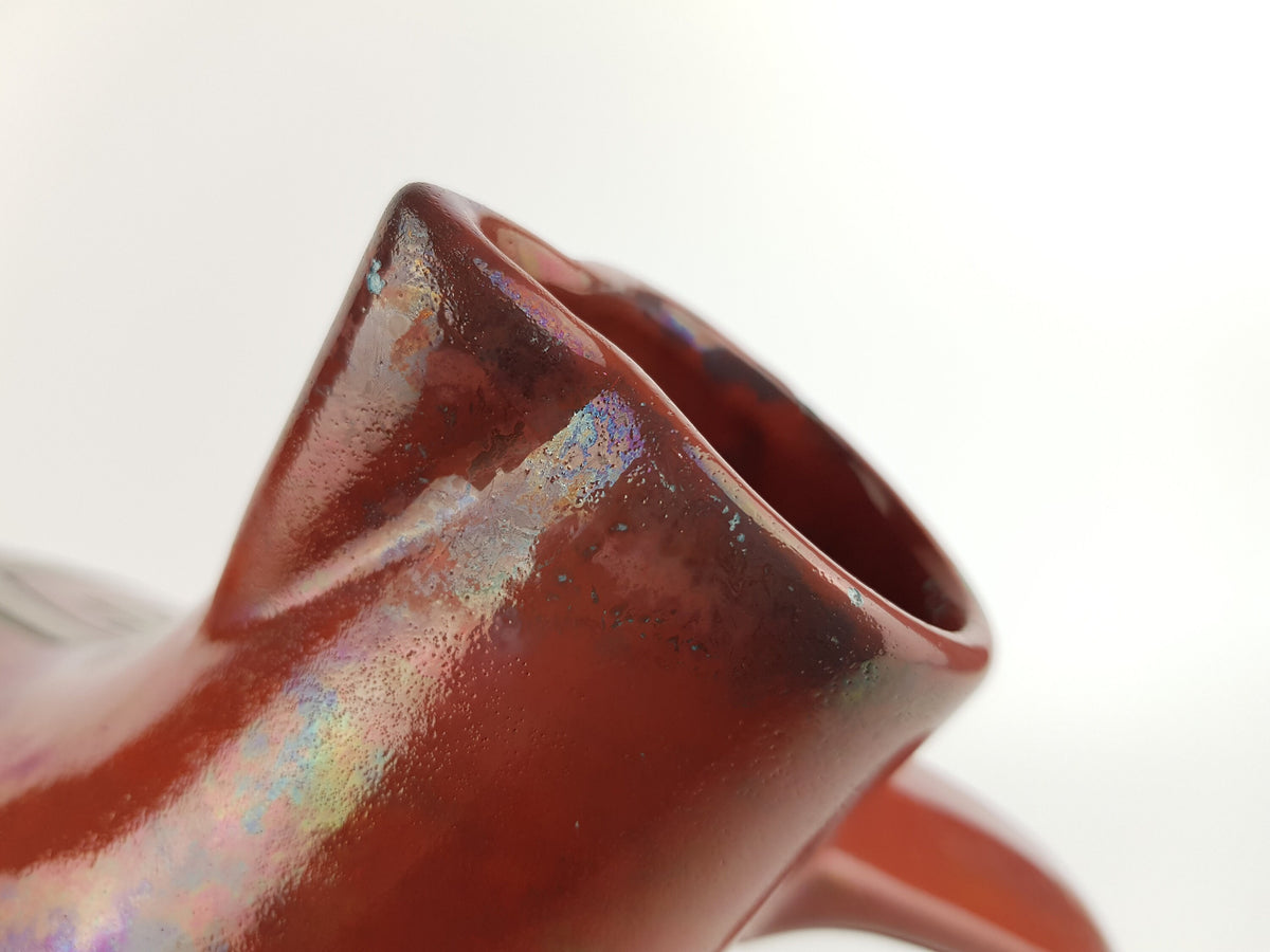 Vintage CERAMANO Handled Vase 201 with Honan decor West German Pottery 1960s