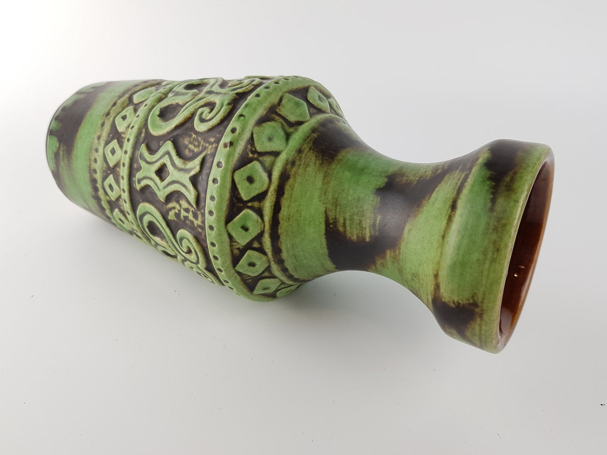 Vintage ILKRA EDEL KERAMIK Green Vase 1040 23 West German Pottery 1960-70s