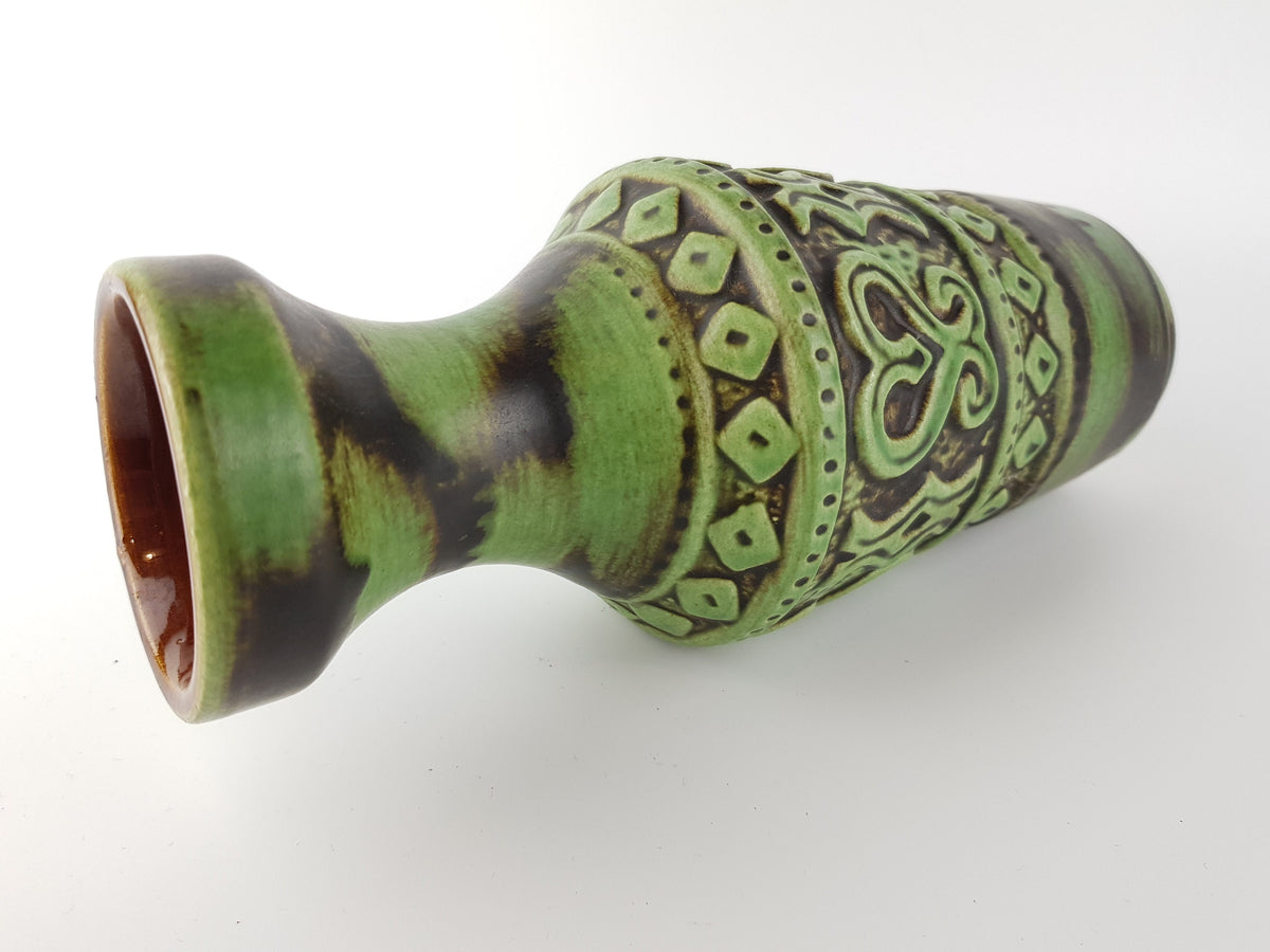 Vintage ILKRA EDEL KERAMIK Green Vase 1040 23 West German Pottery 1960-70s