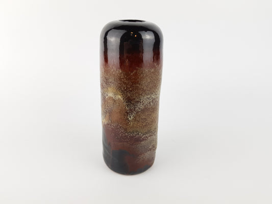 Vintage ELMER KUBICEK Studio Art Pottery Stylish Brown Vase West Germany 1960s