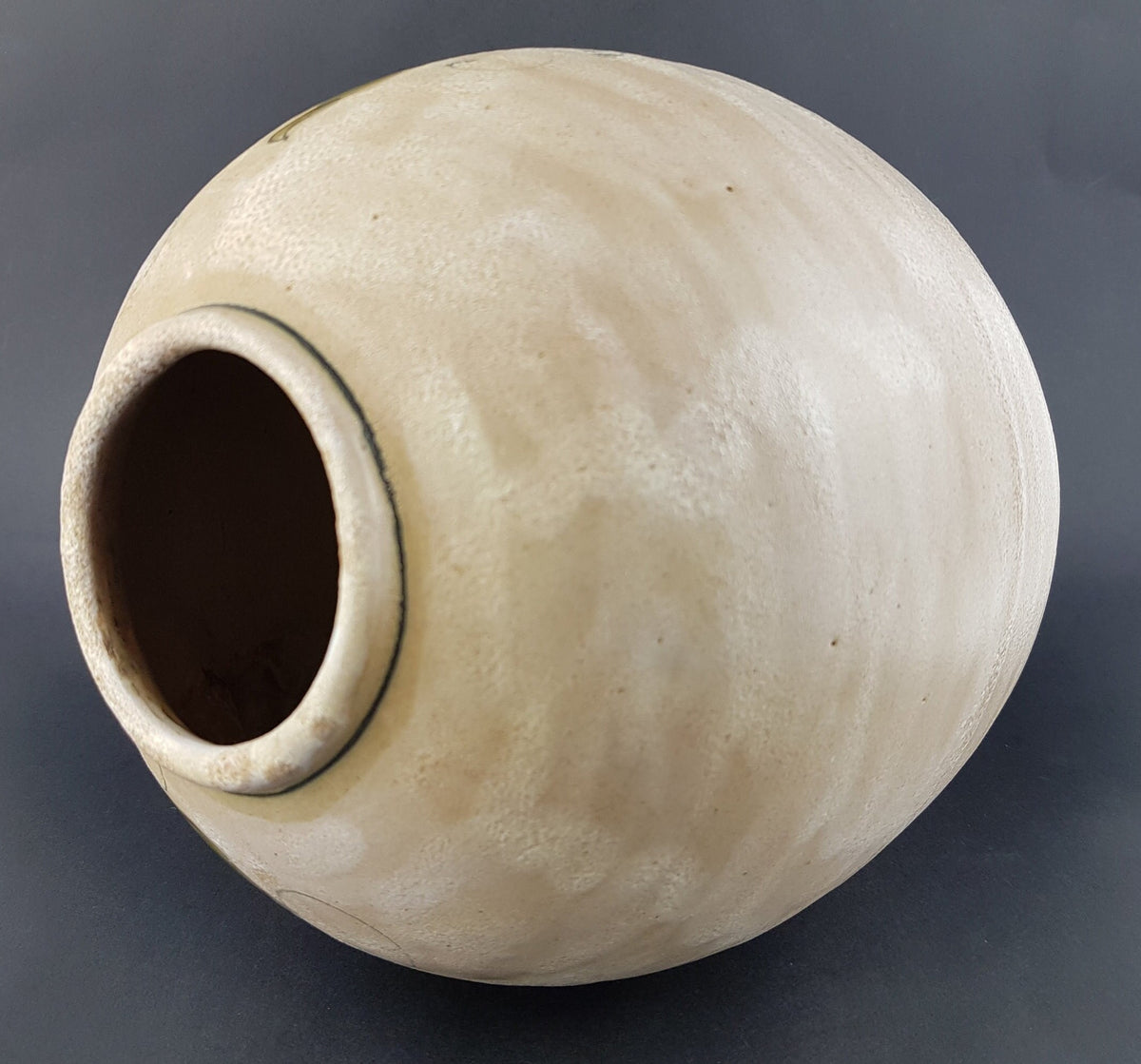 Vintage Italian Hand Painted Vase by ELIO SCHIAVON and Gunter Erhart for SKK Ceramic Studio 1960's