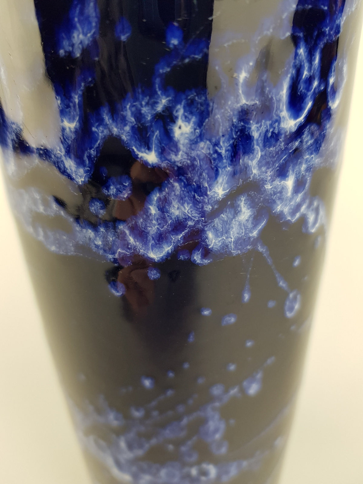 Vintage MAREI KERAMIK Blue Fat Lava Era Vase With Grönland Decor 1970s