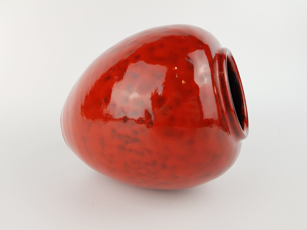 Vintage KUCH TOPFEREI Red Vase From West Germany 1960s
