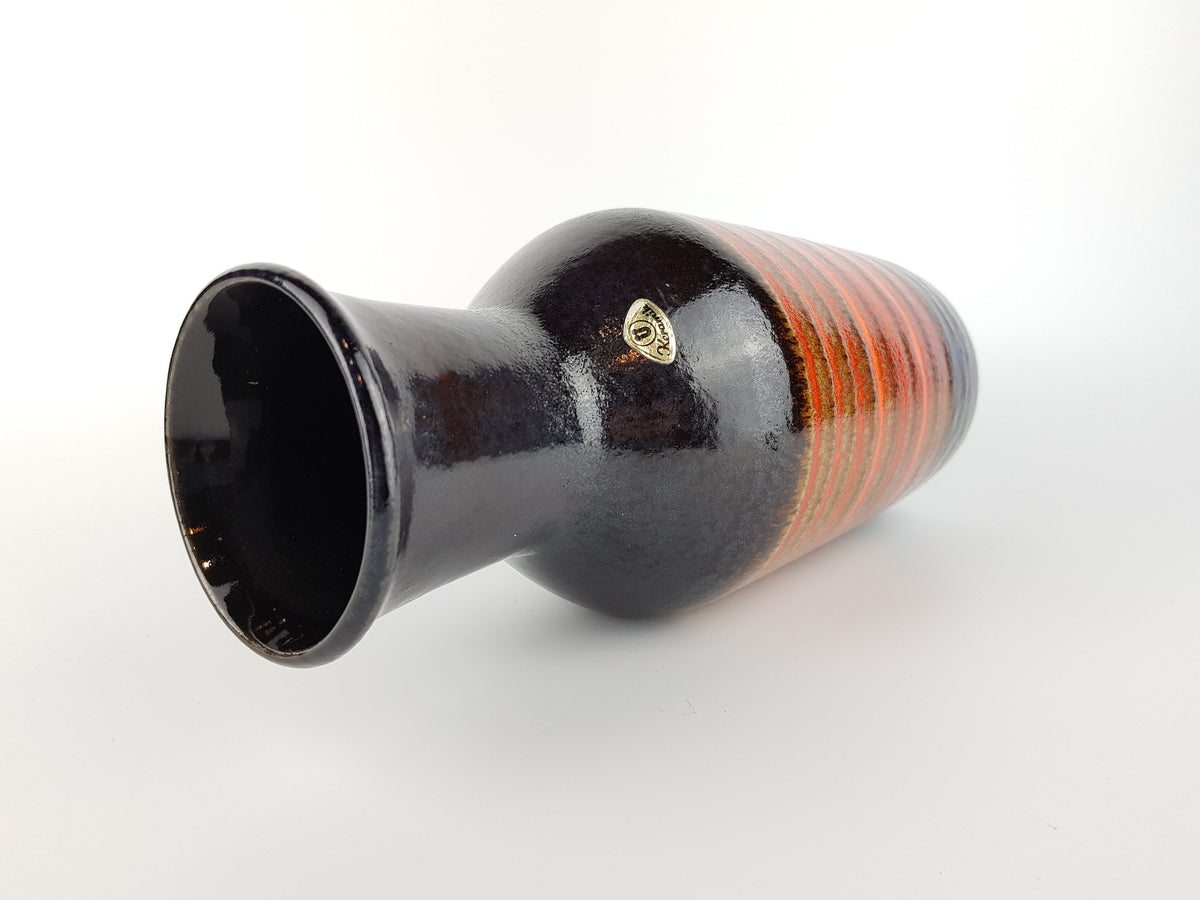 Vintage UBELACKER (U-Keramik) Orange Fat Lava Era Vase 469-30 West German Pottery 1970s