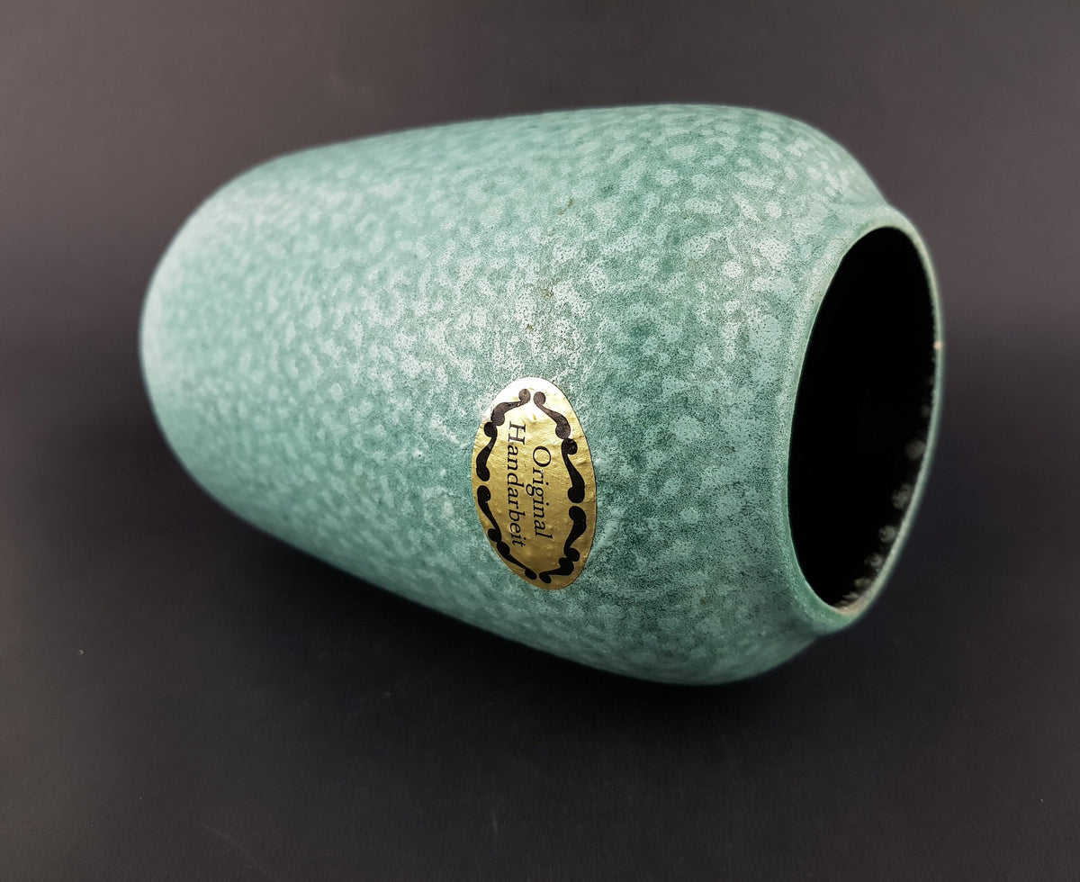 Vintage SCHEURICH KERAMIK Turqoise Fat Lava Vase, 238/18, West German Pottery 1970's