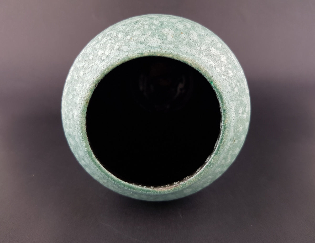 Vintage SCHEURICH KERAMIK Turqoise Fat Lava Vase, 238/18, West German Pottery 1970's