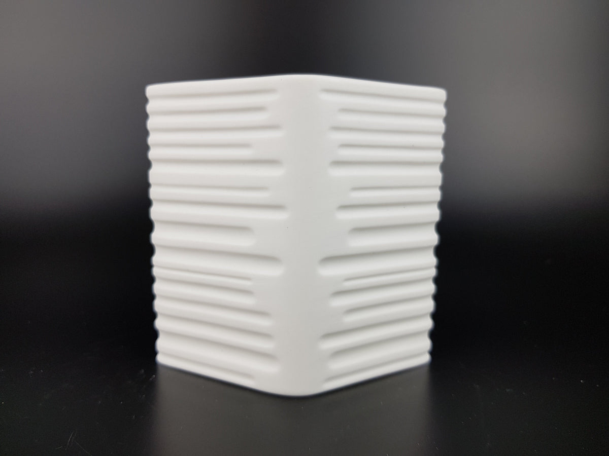 Vintage HEINRICH BAVARIA White Porcelain Rhombic Shaped Vase 1892 West German Pottery 1960s 1970s