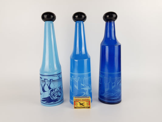 Vintage ROSSO ANTICO Set of 3 Bottles Surrealist Design Italian and Spanish Art 1970s by Salvador Dali