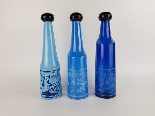 Vintage ROSSO ANTICO Set of 3 Bottles Surrealist Design Italian and Spanish Art 1970s by Salvador Dali