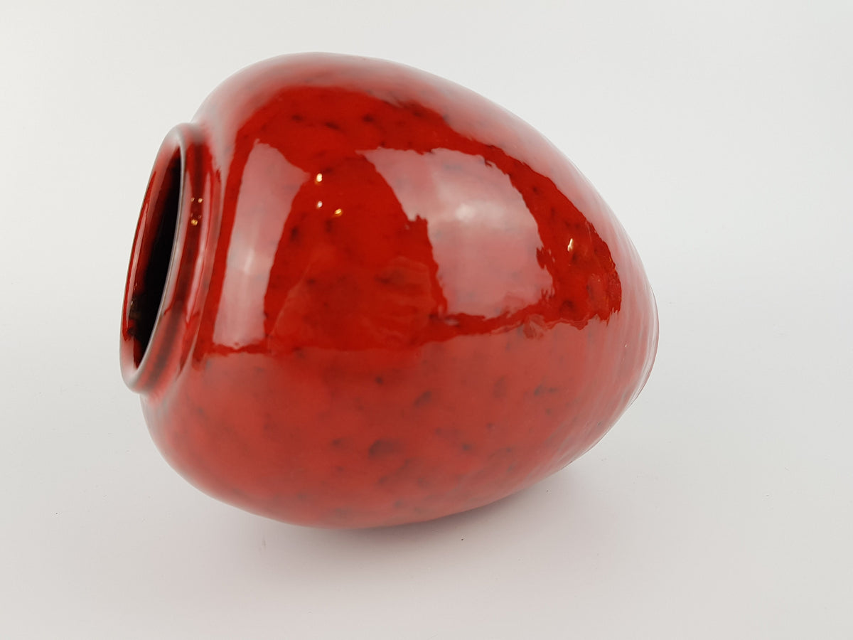 Vintage KUCH TOPFEREI Red Vase From West Germany 1960s