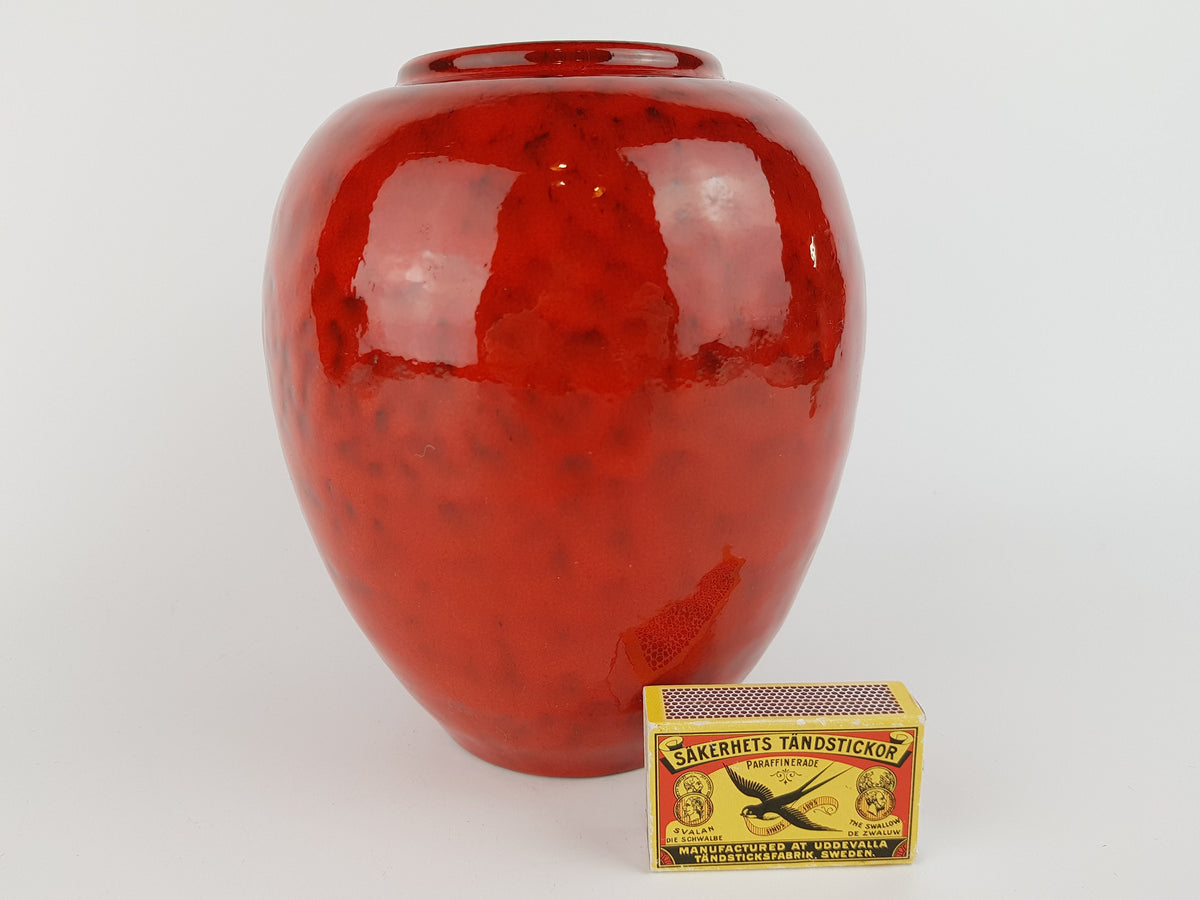 Vintage KUCH TOPFEREI Red Vase From West Germany 1960s