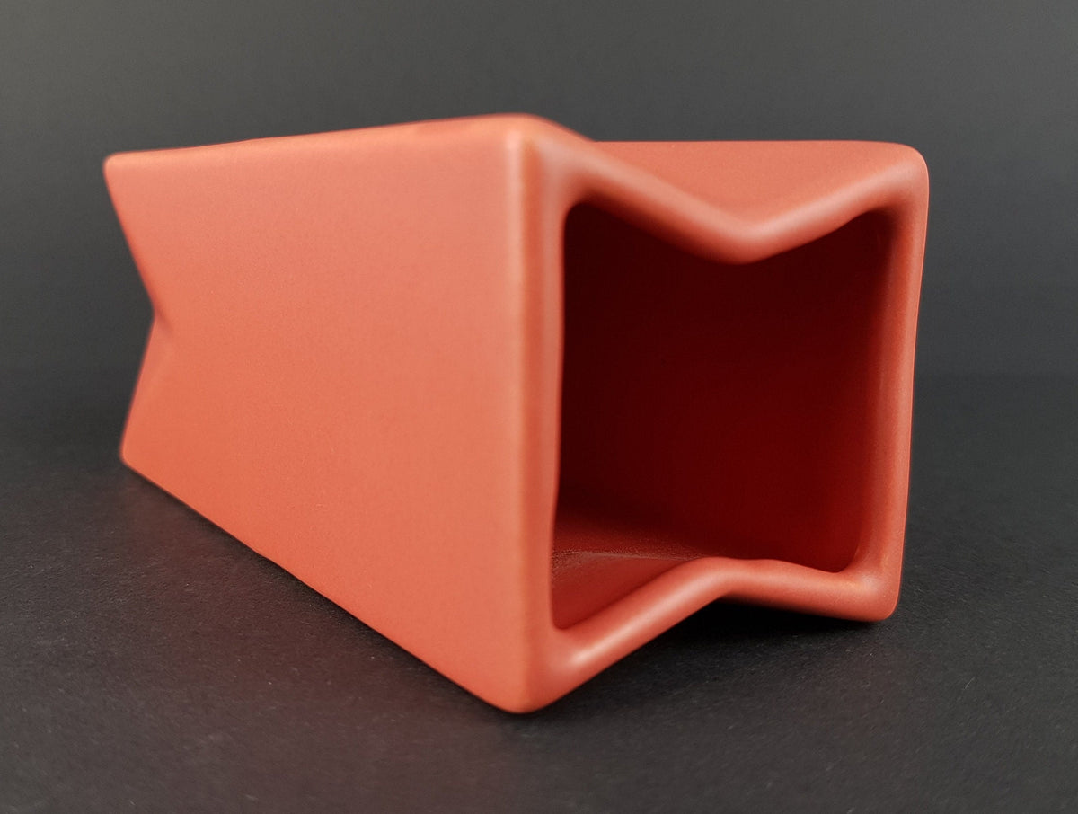 Vintage ASA SELECTION (former Sgrafo Modern) Salmon Origami Vase West German Pottery 1980s