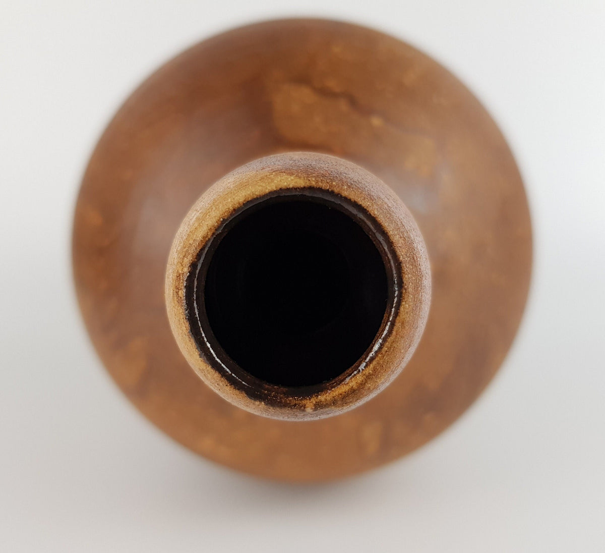 Vintage GERHARD LIEBENTHRON Studio Art Pottery Brown Long Necked Vase West Germany 1960s