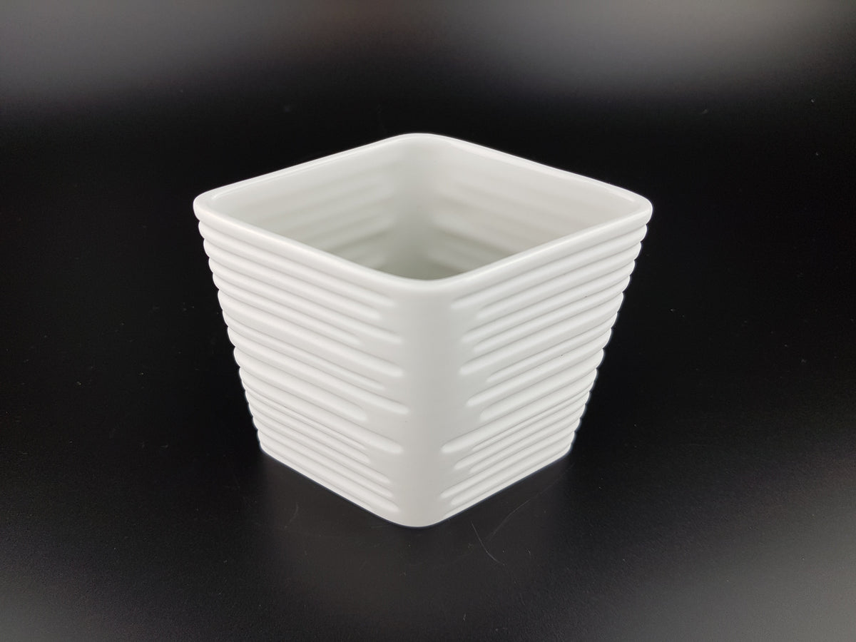 Vintage HEINRICH BAVARIA White Porcelain Rhombic Shaped Vase 1892 West German Pottery 1960s 1970s