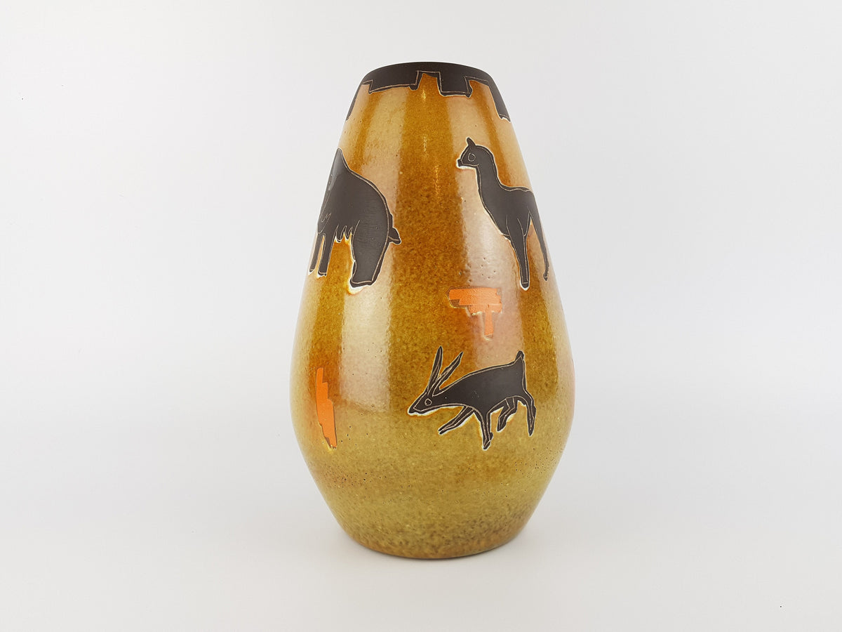 Vintage MAREI Keramik Vase with "Altamira" Decor 2002 24 West German Pottery 1960s