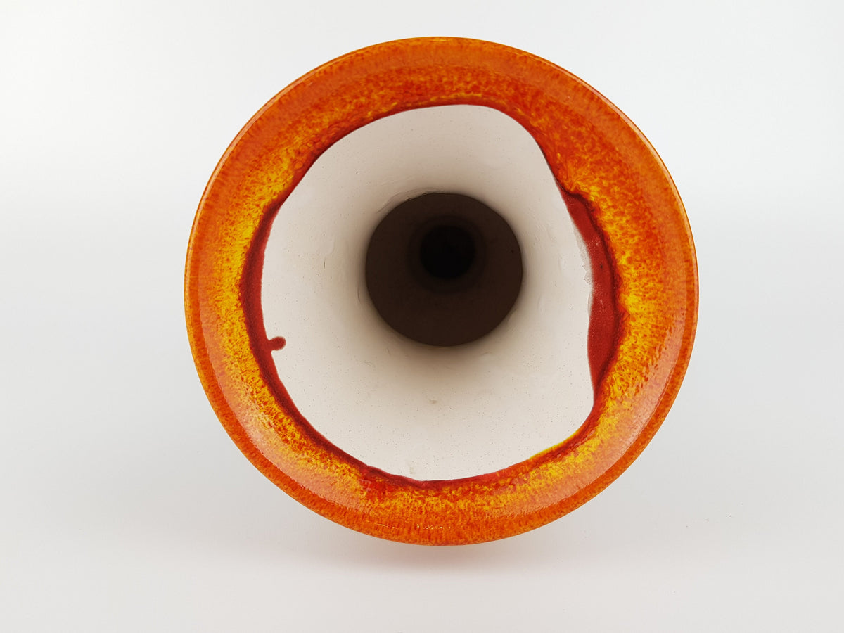 Vintage Ceramic Brown Orange and Yellow Vase 200 West German Pottery 1960-70s