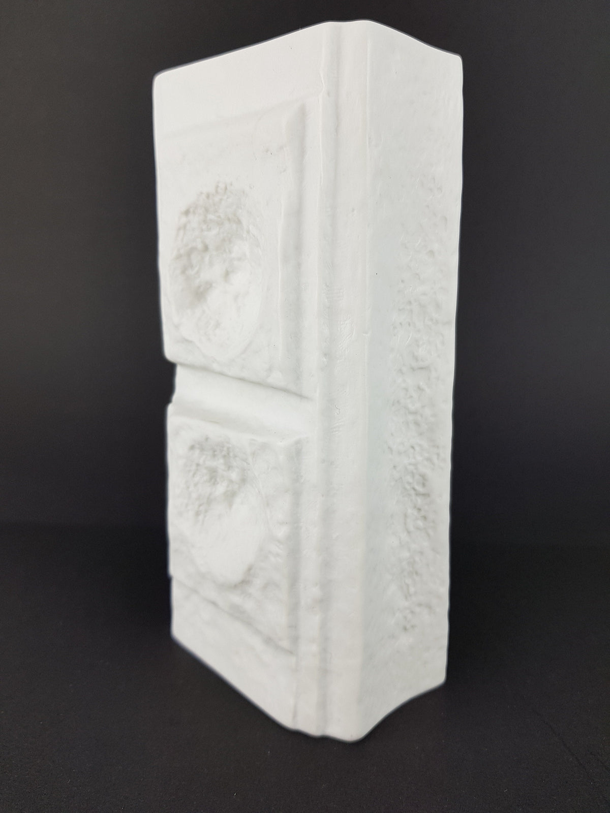 Vintage ROSENTHAL White Relief Porcelain Vase by Martin Freyer Studio Linie German Porcelain 1960s