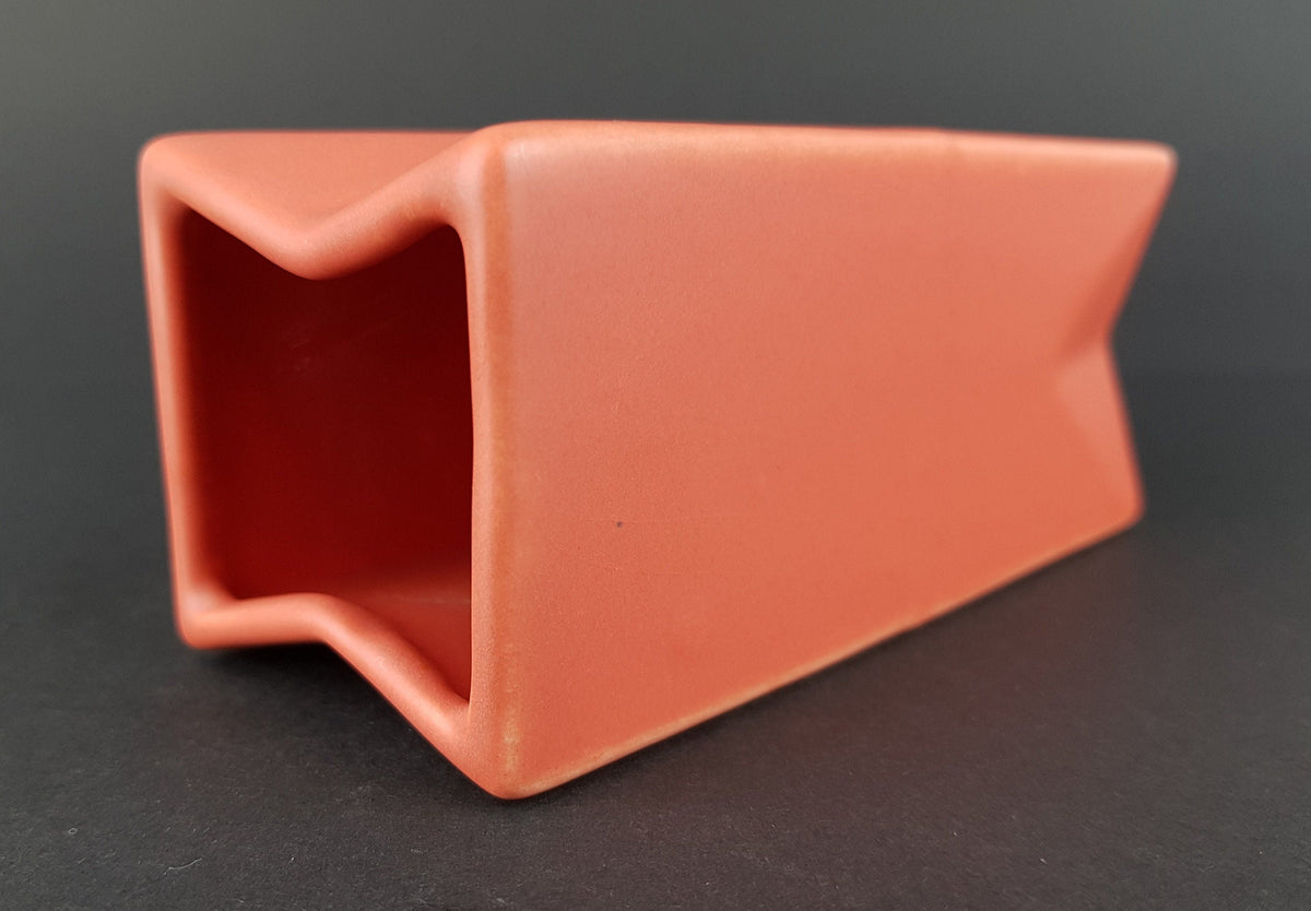 Vintage ASA SELECTION (former Sgrafo Modern) Salmon Origami Vase West German Pottery 1980s