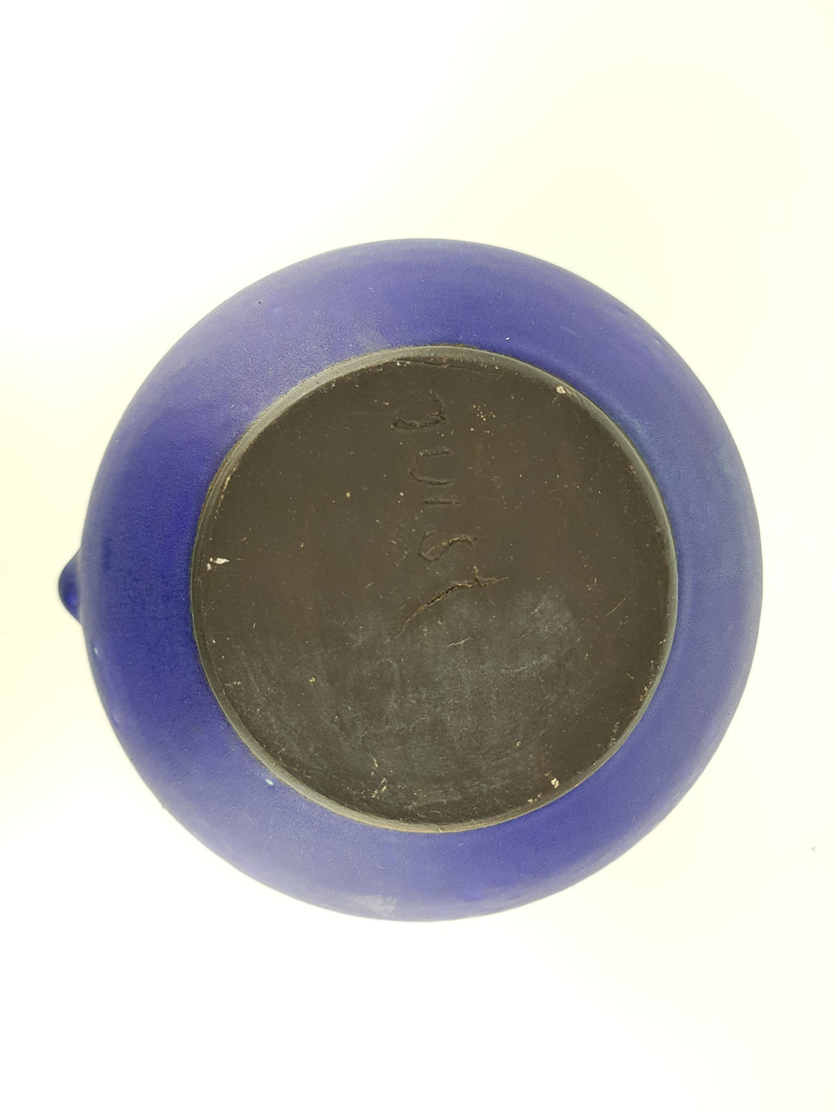 Vintage JUIST INSEL TOPFEREI Blue Greenish Turquoise Handled Vase by Schmidt-Tummeley Studio Art Pottery 1970s