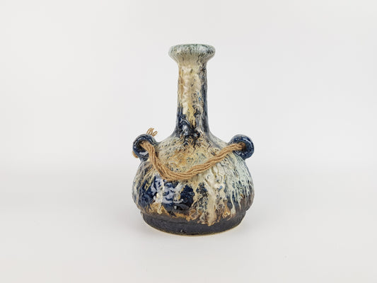 Vintage DÜMLER & BREIDEN Fat Lava Vase with Rope 1105-22 West German Pottery 1980s