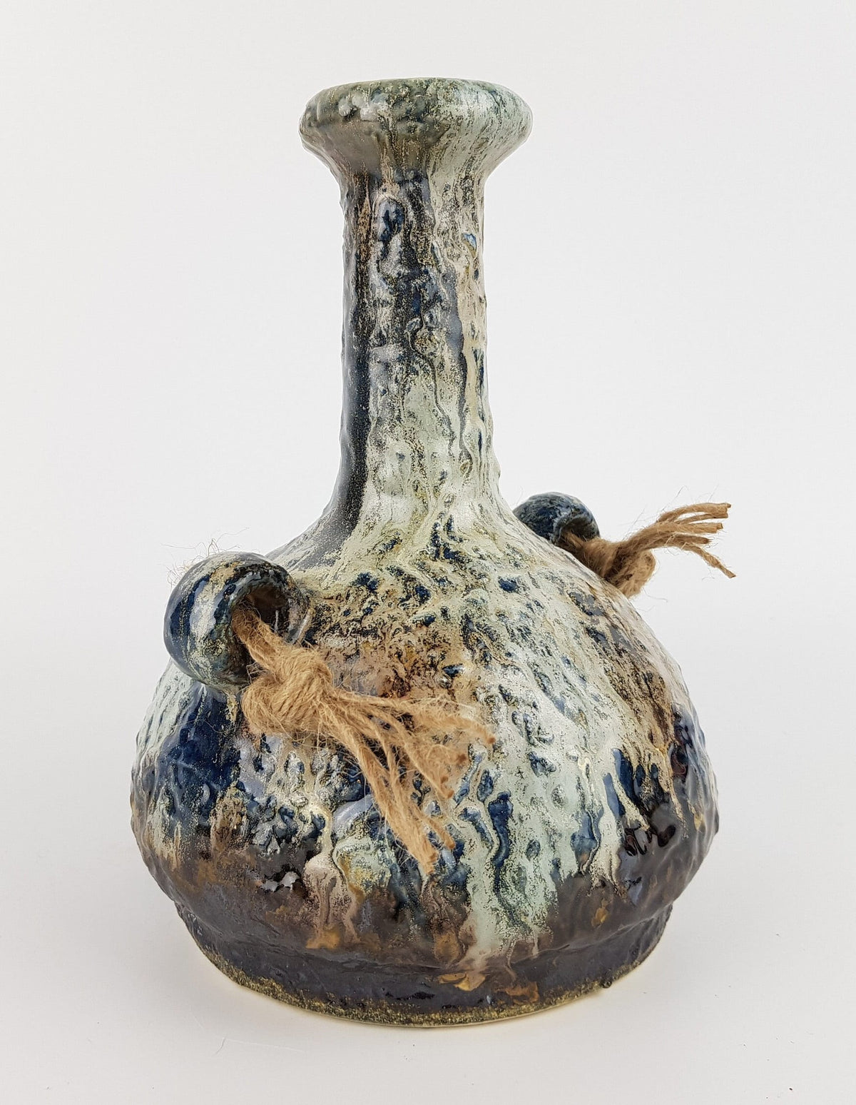 Vintage DÜMLER & BREIDEN Fat Lava Vase with Rope 1105-22 West German Pottery 1980s