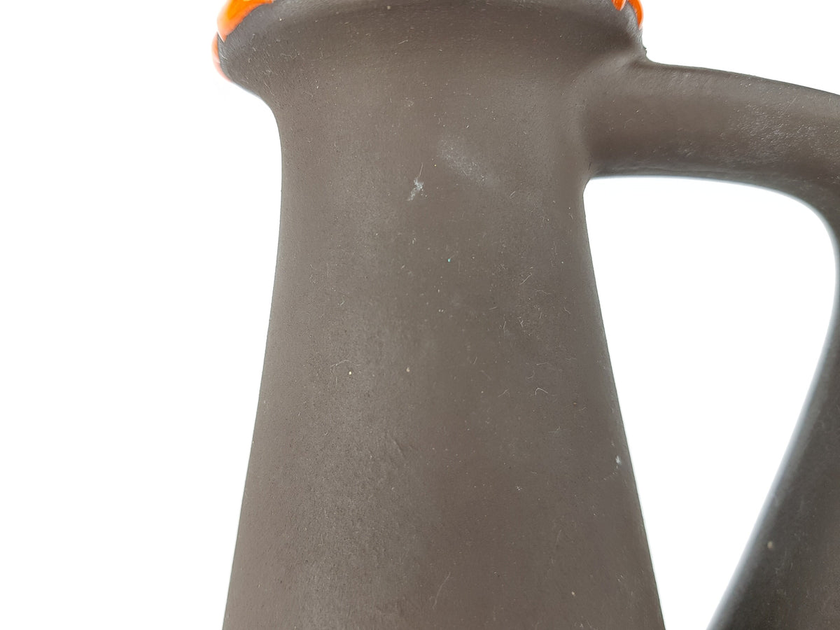 Vintage BAY KERAMIK Handled Brown Orange and Green Vase 67-30 West German Pottery 1970s