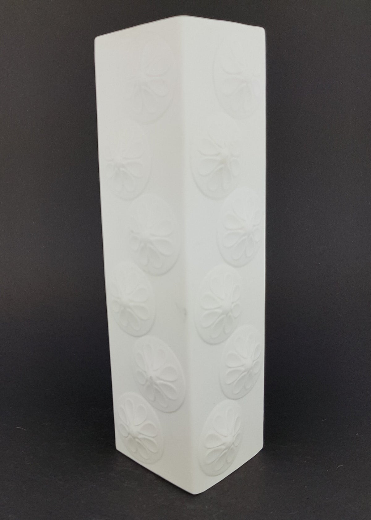 Vintage SCHERZER PORZELLAN Vase 499-01 with Daisy Flower Decor West German Pottery Bavaria 60s 70s