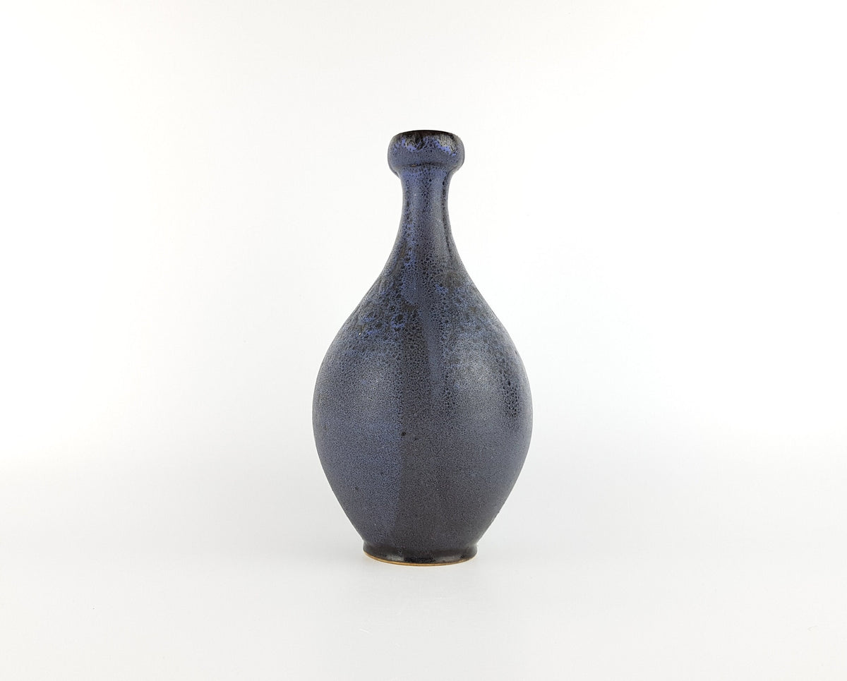 Vintage STUDIO ART POTTERY Purple Blue Fat Lava Vase West Germany 1970s