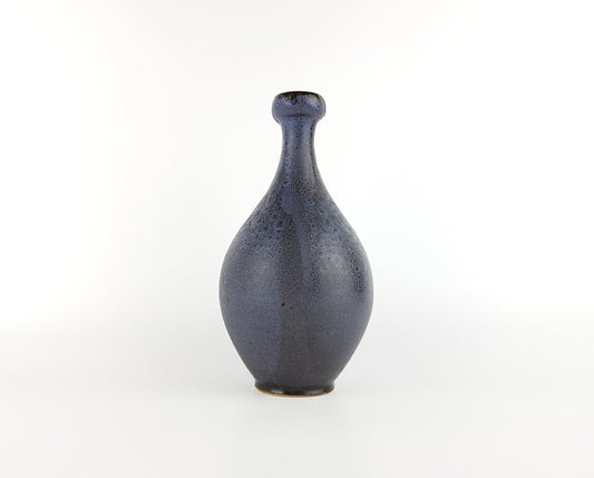 Vintage STUDIO ART POTTERY Purple Blue Fat Lava Vase West Germany 1970s