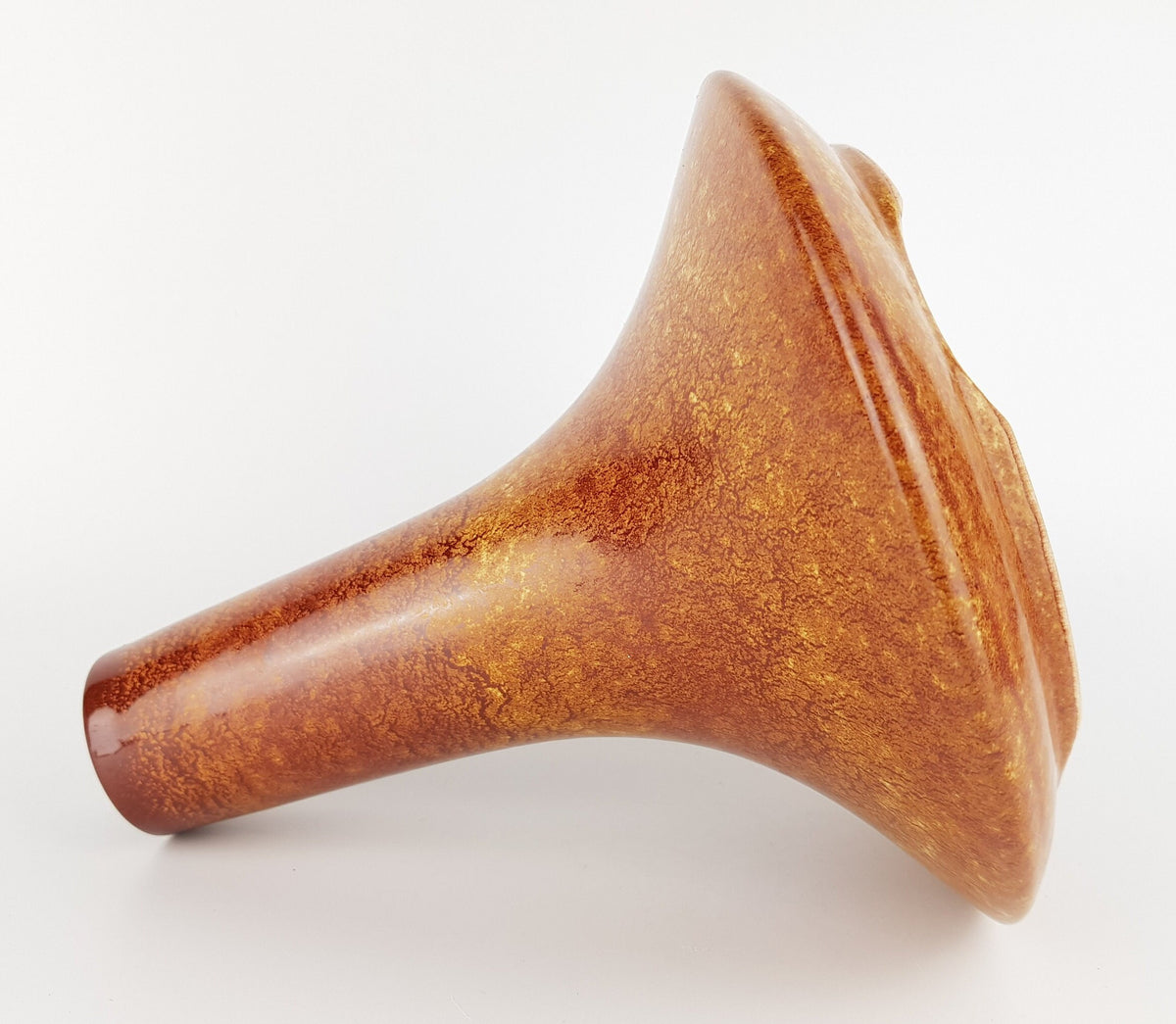 Vintage BERTONCELLO Brown Vase with Dark Screziato glaze, made in Italy 1970s