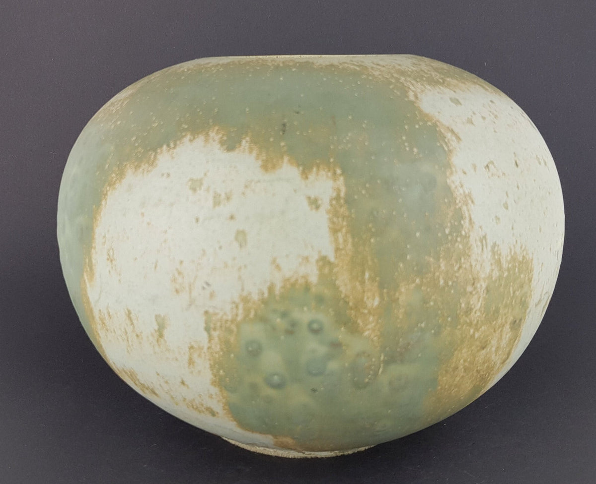 Vintage OTTO KERAMIK Matt Green Ball Vase West German Pottery 1970s