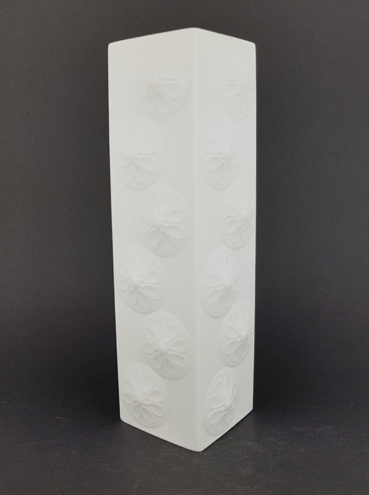 Vintage SCHERZER PORZELLAN Vase 499-01 with Daisy Flower Decor West German Pottery Bavaria 60s 70s
