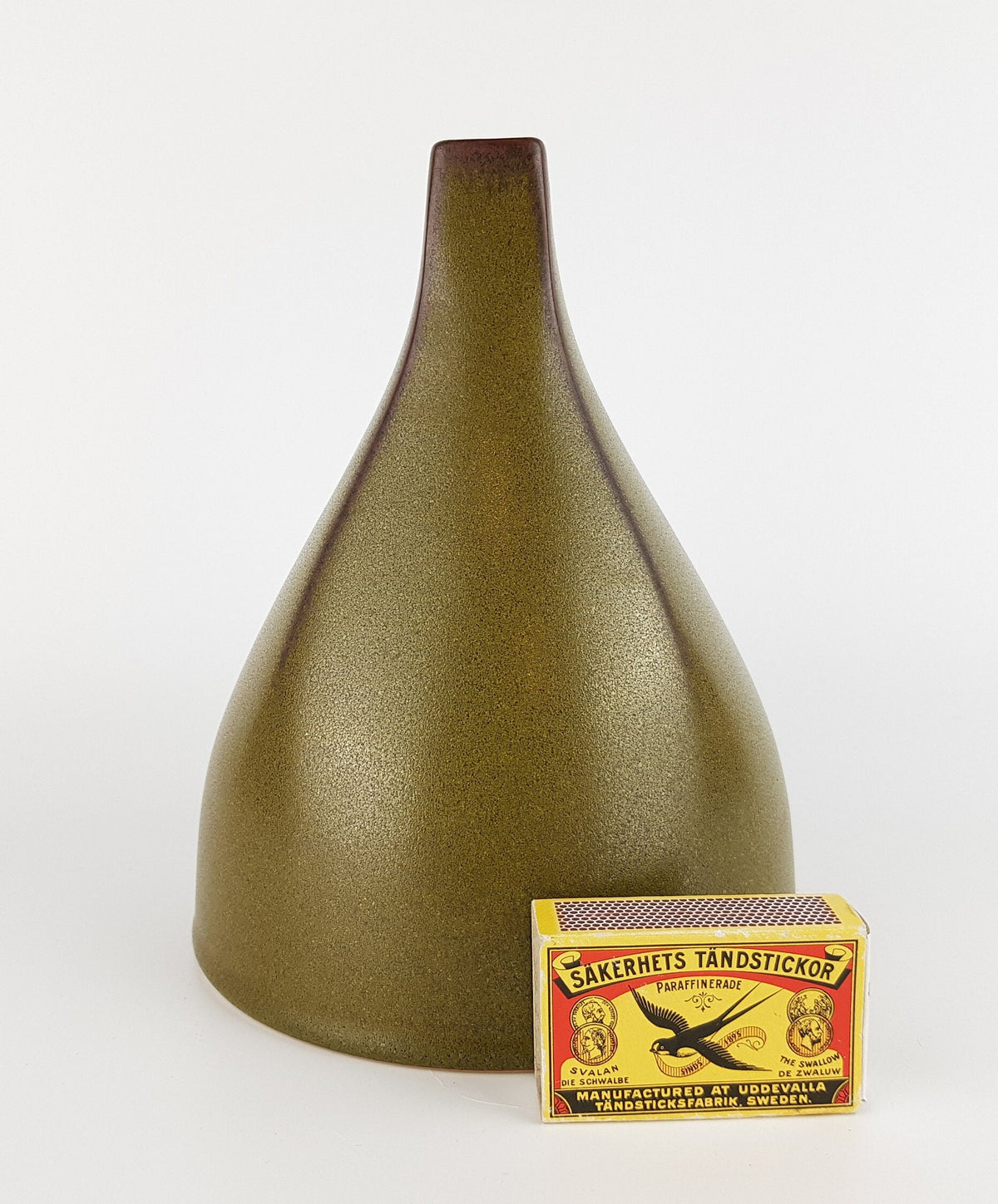 Vintage ROSENTHAL Studio Linie German Ceramic Olive Green Vase 1970s