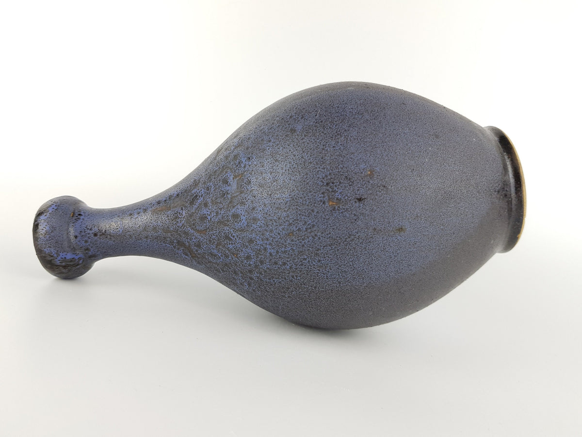 Vintage STUDIO ART POTTERY Purple Blue Fat Lava Vase West Germany 1970s