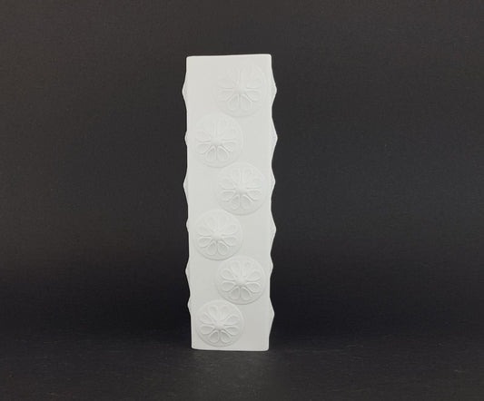 Vintage SCHERZER PORZELLAN Vase 499-01 with Daisy Flower Decor West German Pottery Bavaria 60s 70s
