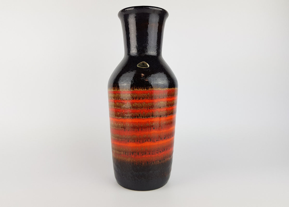 Vintage UBELACKER (U-Keramik) Orange Fat Lava Era Vase 469-30 West German Pottery 1970s