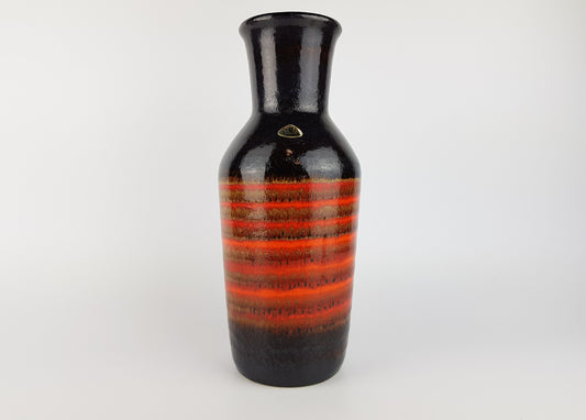 Vintage UBELACKER (U-Keramik) Orange Fat Lava Era Vase 469-30 West German Pottery 1970s