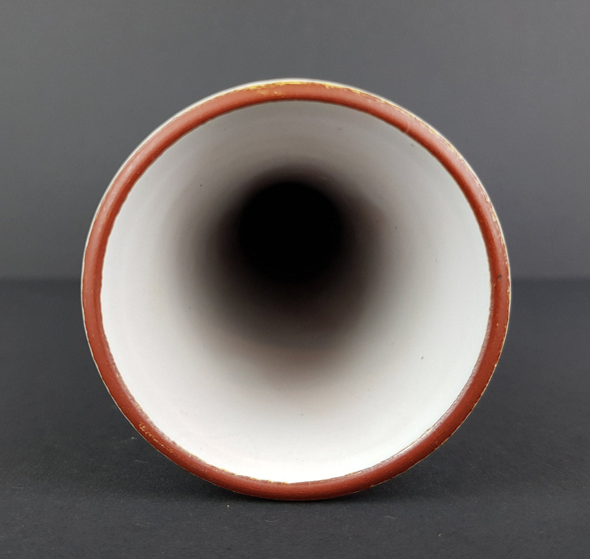 Vintage STEULER KERAMIK Blueish White Vase With Brown Stripes 4125 4 West German Pottery 1950s