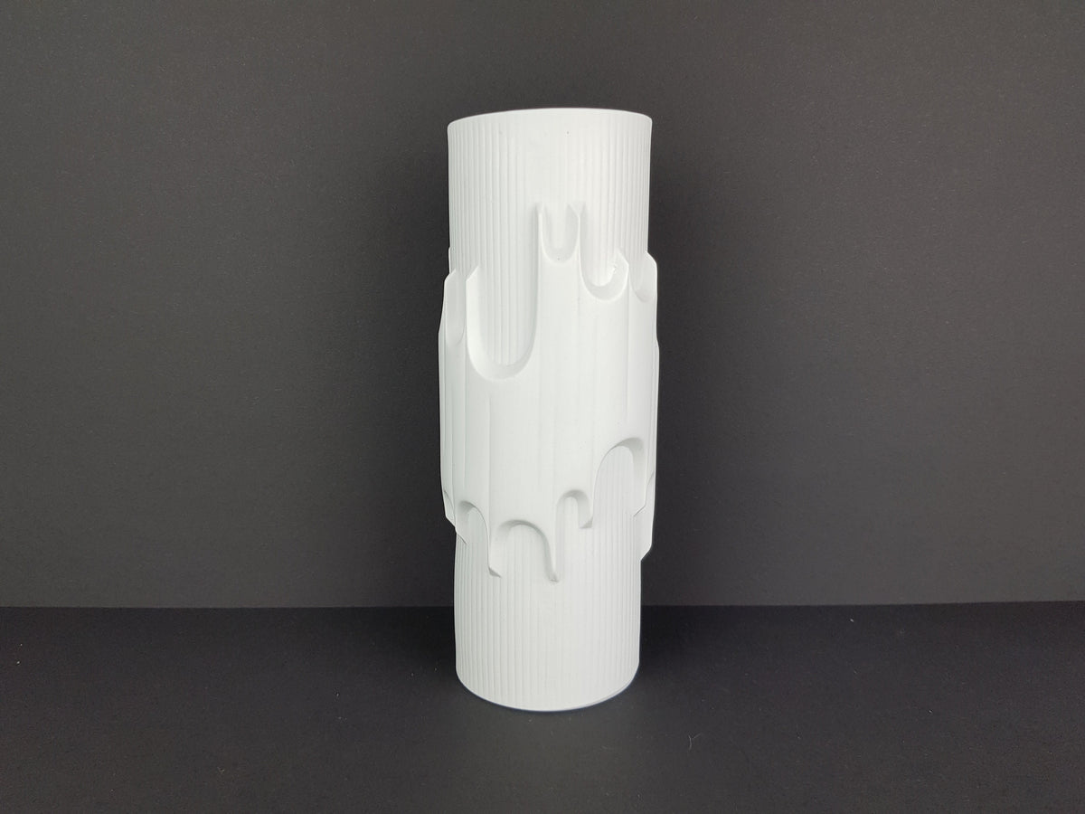 Vintage SCHERZER PORZELLAN Op Art Bat Decor Vase West German Pottery Bavaria 513-3, 1960s