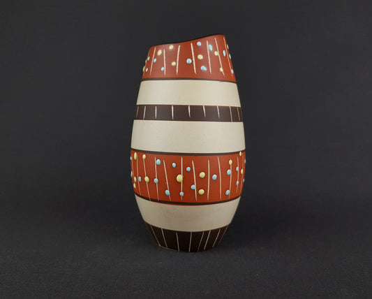 Vintage MARZI und REMY Stylish Vase with "Haiti" decor 1010/17 West German Pottery 1959s